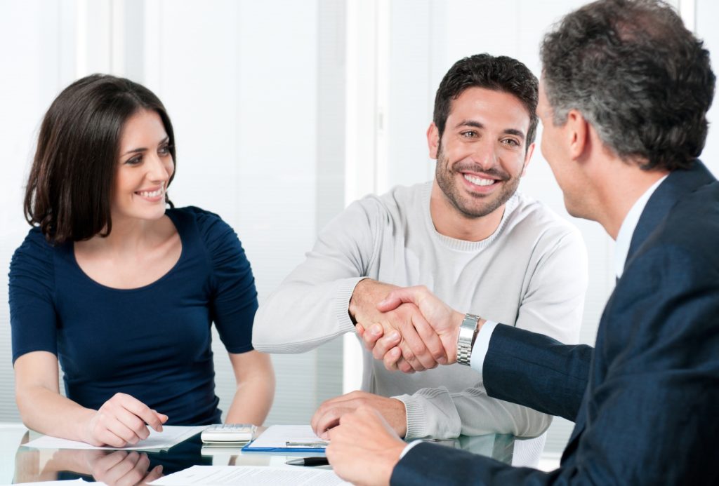 Happy couple after guidance of a relationship coach
