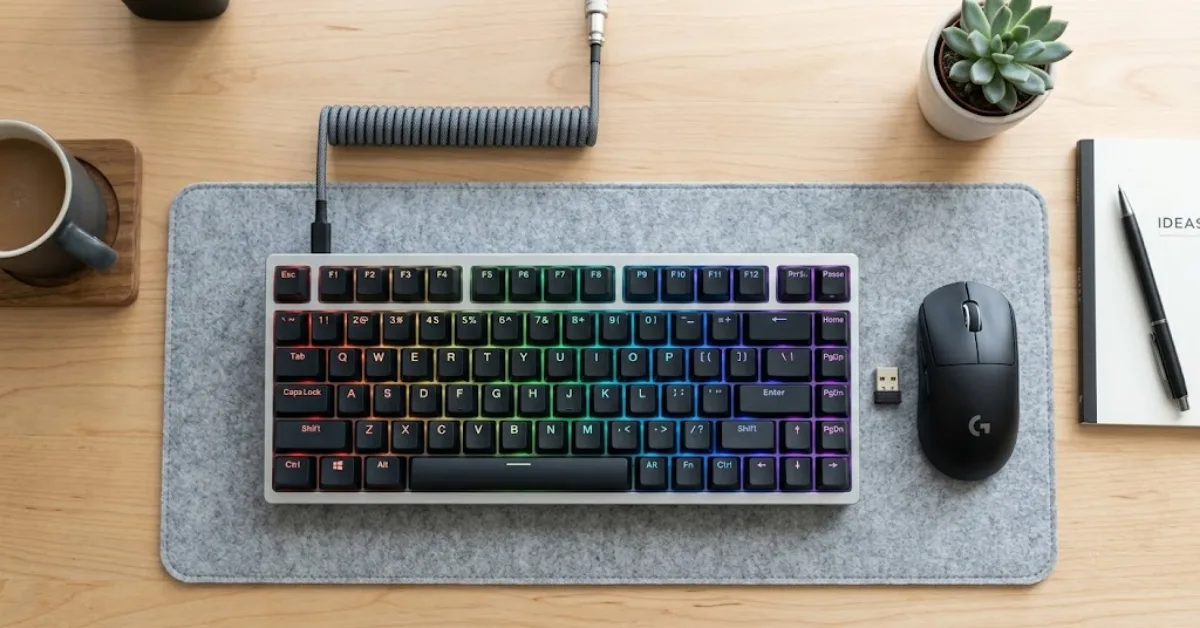 Top view of computer keyboard layout showing special symbols and punctuation keys