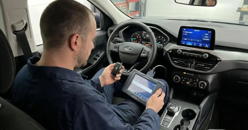 Automotive locksmith programming a replacement transponder key in Auckland